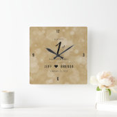 Elegant 1st Paper Wedding Jubileum Celebration Vierkante Klok (Huis)