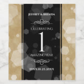 Elegant 1st Paper Wedding Jubileum Celebration Wijn Etiket (Enkel label)