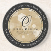 Elegant 1st Paper Wedding Jubileum Celebration Zandsteen Onderzetter (Voorkant)