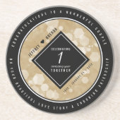 Elegant 1st Paper Wedding Jubileum Celebration Zandsteen Onderzetter (Voorkant)