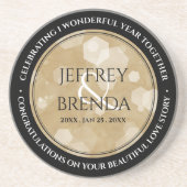 Elegant 1st Paper Wedding Jubileum Celebration Zandsteen Onderzetter (Voorkant)