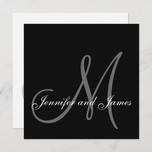 Elegant 2013 Wedding Invitation Monogram Sjabloon Kaart (Voorkant / Achterkant)