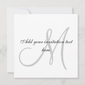 Elegant 2013 Wedding Invitation Monogram Sjabloon Kaart (Achterkant)
