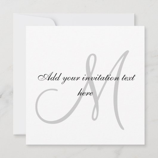 Elegant 2013 Wedding Invitation Monogram Sjabloon Kaart (Achterkant)