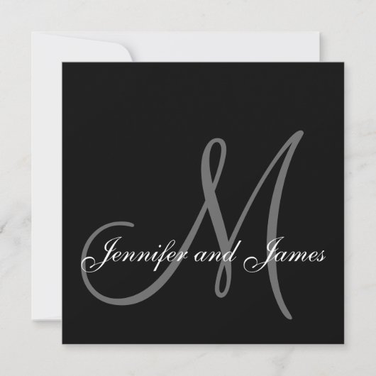 Elegant 2013 Wedding Invitation Monogram Sjabloon Kaart (Voorkant)