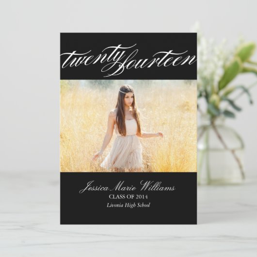 Elegant 2014 Graduation Invitations Kaart (Staand voorkant)