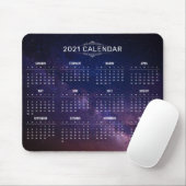 Elegant 2021 kalender op melkweg | Mousepad Muismat (Met muis)