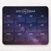 Elegant 2021 kalender op melkweg | Mousepad Muismat (Voorkant)