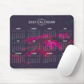 Elegant 2021-kalender voor tapijten | Mousepad Muismat (Met muis)