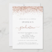 Elegant 2024 Afstuderen foto Roos gouden glitter Kaart (Voorkant)