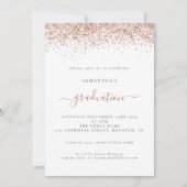 Elegant 2024 Afstuderen Roos Gouden Glitter Kaart (Voorkant)