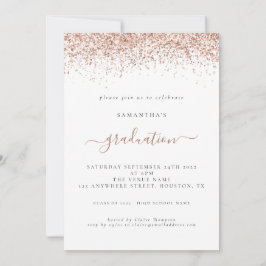 Elegant 2024 Afstuderen Roos Gouden Glitter Kaart