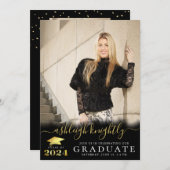 Elegant 2024 Faux Metallic Gold Script 2 foto's Kaart (Voorkant / Achterkant)