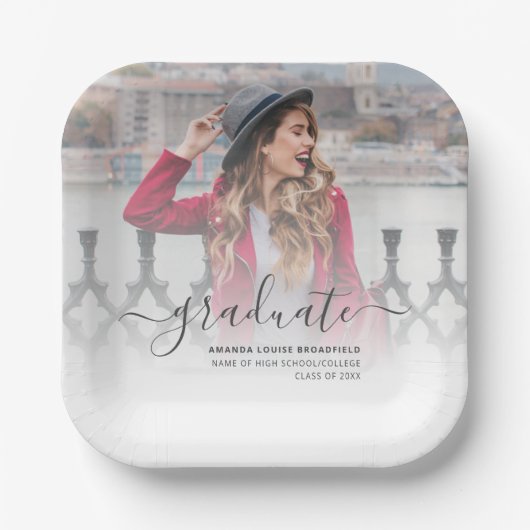 Elegant 2025 Afstudeerder Keepsake Script Graduati Papieren Bordje (Voorkant)