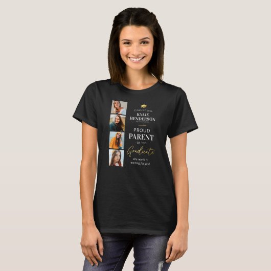 Elegant 2025 Afstuderen Foto T-shirt (Voorkant volledig)