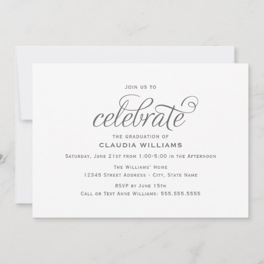 Elegant 2025 Afstuderen in Script Photo Afstuderen Kaart (Achterkant)