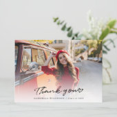 Elegant 2025 Afstuderen Photo Script Afstuderen Bedankkaart (Staand voorkant)