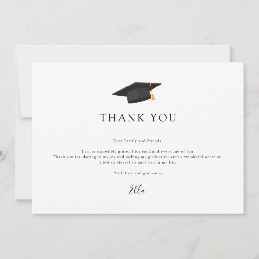 Elegant 2025 Afstuderen Photo Script Afstuderen Bedankkaart (Achterkant)