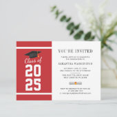 Elegant 2025 foto Afstuderen uitnodiging (Staand voorkant)