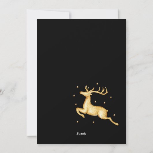 Elegant 2025 vrolijk rood en goud vrolijk kerstfee feestdagenkaart (Achterkant)