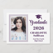 Elegant 2026 Graduate Graduation Portrait Photo  Aankondiging (Voorkant)