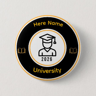 Elegant 2026 Graduate | Personalized Gold Seal Ronde Button 5,7 Cm