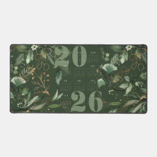 Elegant 2026 Kalender Eucalyptus Groen Goud Bureaumat