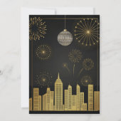 Elegant 2026 New Year's Eve - Party Gold Glitter Kaart (Achterkant)