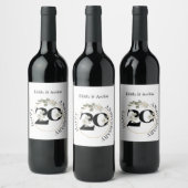 Elegant 20 jaar JUBILEUM wijn Wijn Etiket (Flessen)