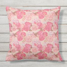 Elegant 20 x 20-inch Floral op hout, populair Buitenkussen