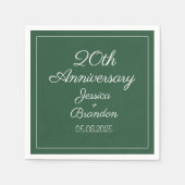 Elegant 20e Emerald Bruiloft Jubileum Paar Servet (Voorkant)