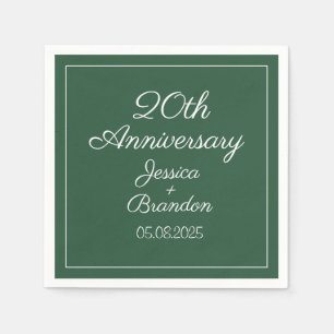 Elegant 20e Emerald Bruiloft Jubileum Paar Servet
