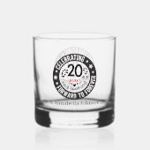 Elegant 20e jaar Jubileum namen toevoegen datum Whisky Glas (Voorkant)