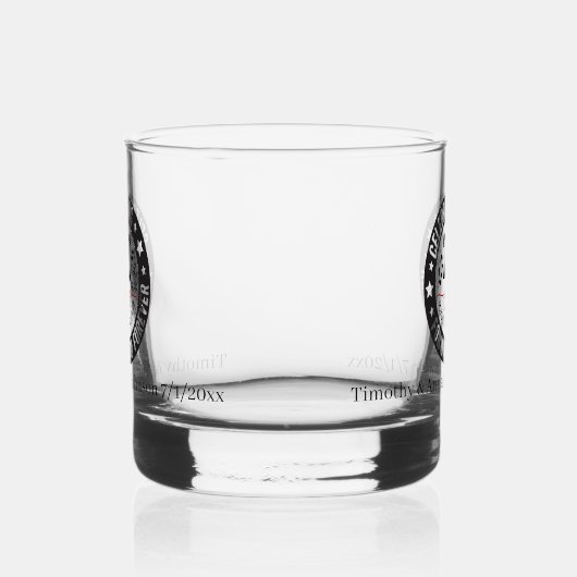 Elegant 20e jaar Jubileum namen toevoegen datum Whisky Glas (Rechts)