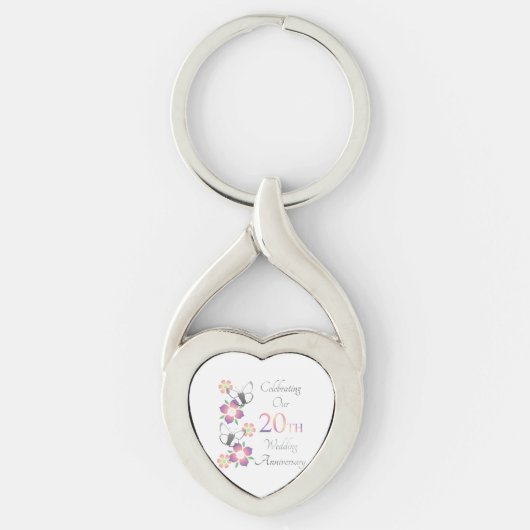 Elegant 20e Jubileum Sleutelhanger (Voorkant)