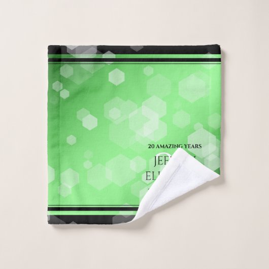 Elegant 20e smaragdgroen Jubileum Bad Handdoek (Wasdoekje)