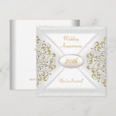 Elegant 20e trouwdag witgoud kaart (Voorkant / Achterkant)
