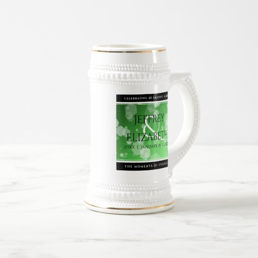 Elegant 20th 38th Emerald Wedding Jubileum Bierpul (Voorkant rechts)