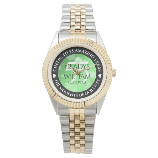 Elegant 20th 38th Emerald Wedding Jubileum Horloge (Voorkant)