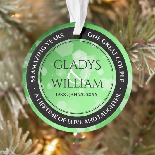 Elegant 20th 38th Emerald Wedding Jubileum Ornament (Boom)