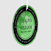 Elegant 20th 38th Emerald Wedding Jubileum Ornament (voorkant)