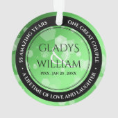 Elegant 20th 38th Emerald Wedding Jubileum Ornament (achterkant)