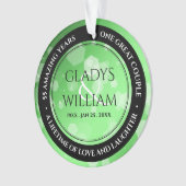 Elegant 20th 38th Emerald Wedding Jubileum Ornament (voorkant)