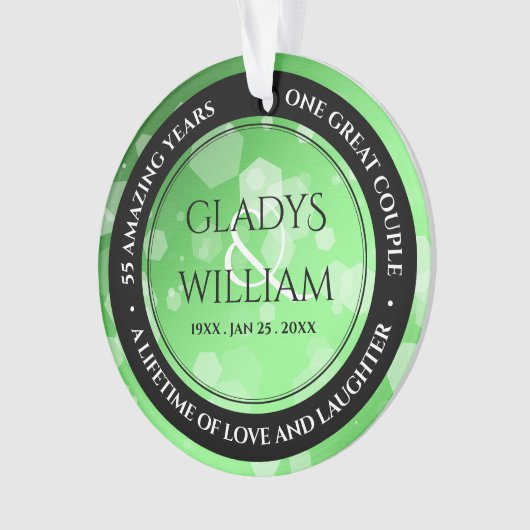 Elegant 20th 38th Emerald Wedding Jubileum Ornament (voorkant)