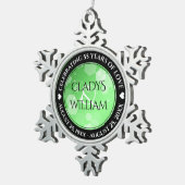 Elegant 20th 38th Emerald Wedding Jubileum Tin Sneeuwvlok Ornament (Rechts)