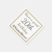 Elegant 20th Birthday Paper Napkins Servet (Hoek)
