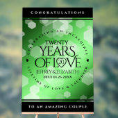 Elegant 20th Emerald Wedding Jubileum Acryl Bord (Neutraal)