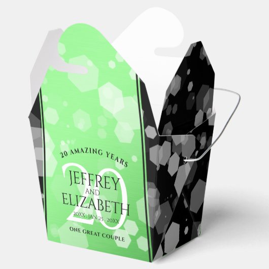 Elegant 20th Emerald Wedding Jubileum Bedankdoosjes (Geopend)