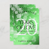 Elegant 20th Emerald Wedding Jubileum Bedankkaart (Voorkant / Achterkant)