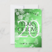 Elegant 20th Emerald Wedding Jubileum Bedankkaart (Achterkant)